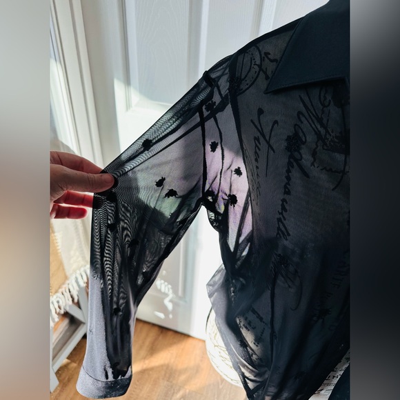 Topshop Women’s Black Sheer Blouse - Picture 7 of 11